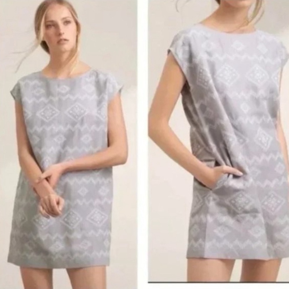 ARITZIA Wilfred Blondelle Linen Blend Embroidered Dress
